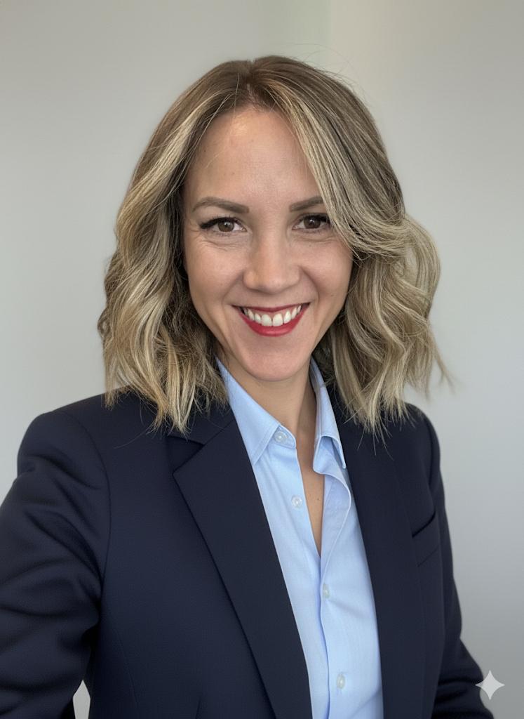 Femme souriante en costume professionnel